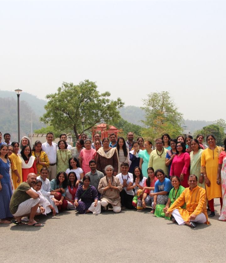 IWC retreat group by the Ganga, Rishikesh