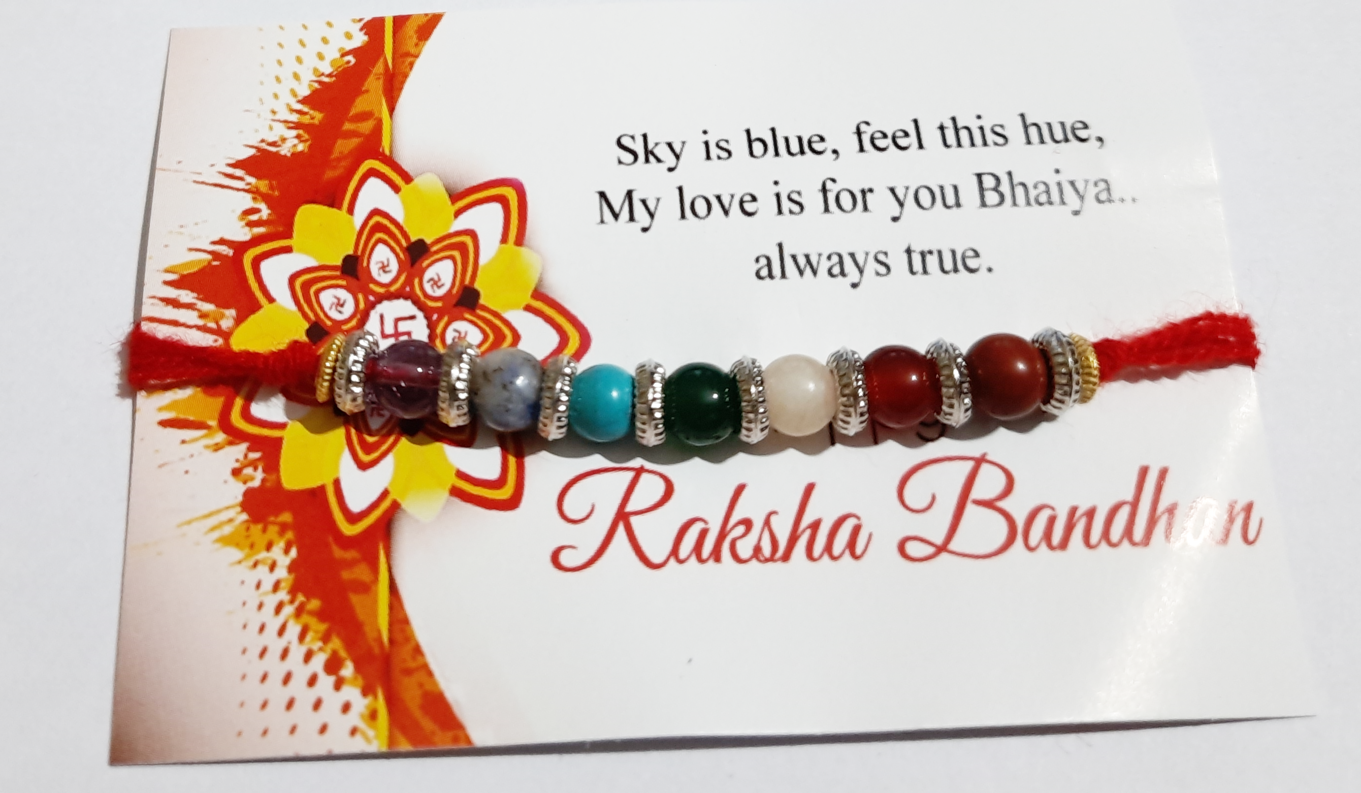 7 Chakras Rakhi with Roli & Chawal - Memories Forever